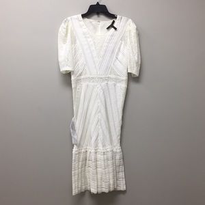 BCBGMaxAzria Ivory Stretch Lace Mesh Dress FLAW
